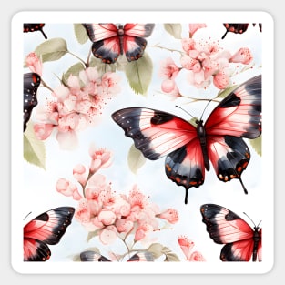 Butterflies Watercolor 14 - Red Admiral Sticker